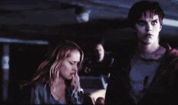 R and Julie (Warm Bodies) holding hands